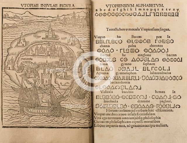 Utopia by Thomas More, 1516. Artist: Anonymous  