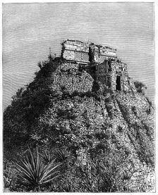 Uxmal, Pre-Columbian ruined city of the Mayan civilization, Yucatán, Mexico, 19th centArtist: T Taylor