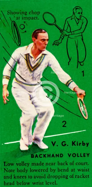 'V. G. Kirby - Backhand Volley', c1935. Creator: Unknown.