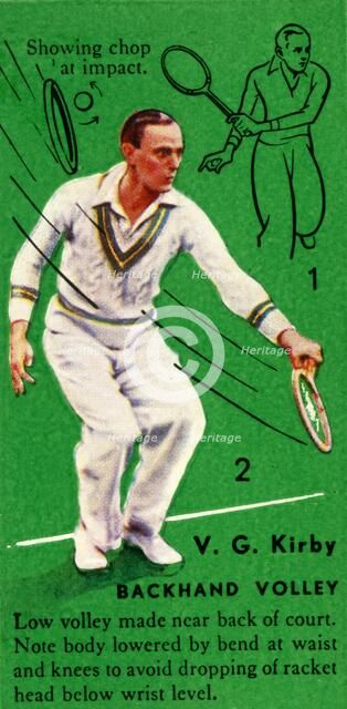 'V. G. Kirby - Backhand Volley', c1935. Creator: Unknown.