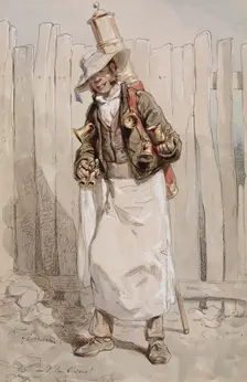V'la l'coco: The Chocolate Vendor, 1855-1857. Creator: Paul Gavarni