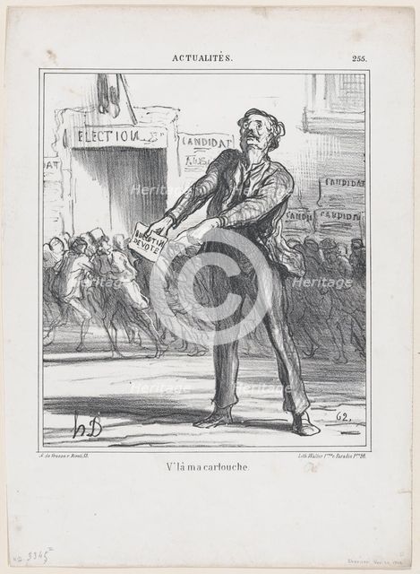 V'là ma cartouche, 1869.  Creator: Honore Daumier.
