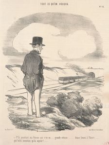 V'la pourtant ma femme qui s'en va ..., 19th century. Creator: Honore Daumier