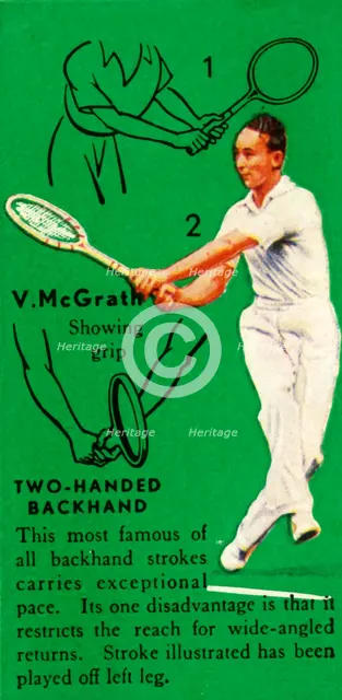 'V. McGrath - Two-Handed Backhand', c1935. Creator: Unknown.
