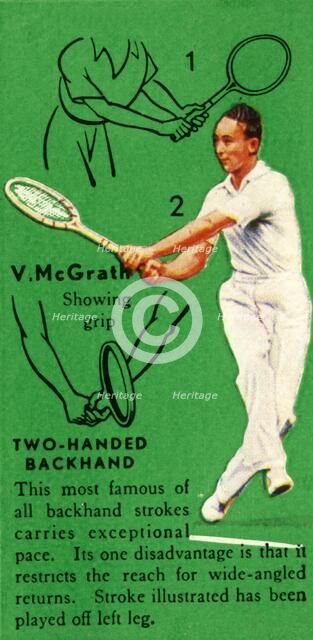 'V. McGrath - Two-Handed Backhand', c1935. Creator: Unknown.