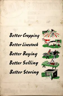 V.P.A. 5 Point Plan aims at a self-supporting village... WWII poster, between 1939 and 1946. Creators: Central Office of Information, Xenia