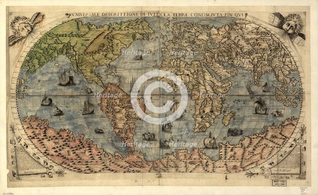 Vniversale descrittione di tvtta la terra conoscivta fin qvi, 1565. Creators: Paolo Forlani, Ferrando Bertelli.