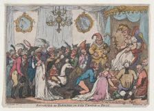 Votaries of Fashion in the Temple of Folly, August 25, 1808., August 25, 1808. Creator: Thomas Rowlandson