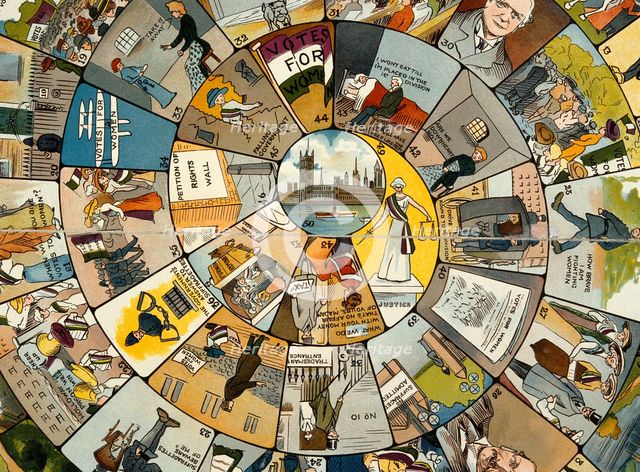 Votes for women board game, (c1910?). Creator: Unknown.