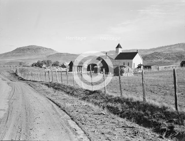 Voting farmers in Squaw Creek Valley, entering Ola, Gem County, Idaho, 1939. Creator: Dorothea Lange.