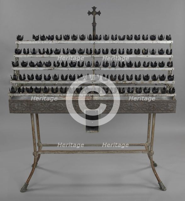 Votive candle stand with base from Saint Augustine Catholic Church, 20th century. Creator: Unknown.