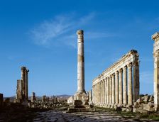 Votive column in the Cardo Maximus, Apamea, Syria, 2001. Creator: LTL