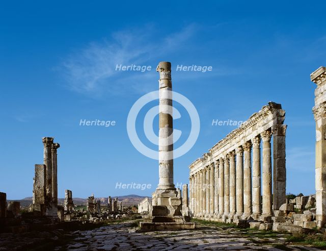 Votive column in the Cardo Maximus, Apamea, Syria, 2001. Creator: LTL.
