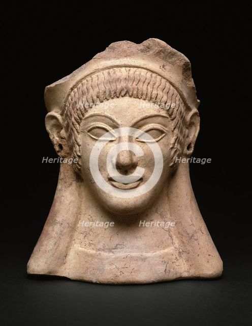 Votive (Gift) in the Shape of a Woman's Head, about 500 BCE. Creator: Unknown.