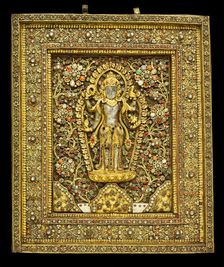 Votive Plaque with God Vishnu, 19th century. Creator: Unknown