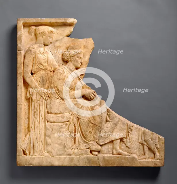 Votive Relief to Demeter and Kore, 425-400 BC. Creator: Unknown.