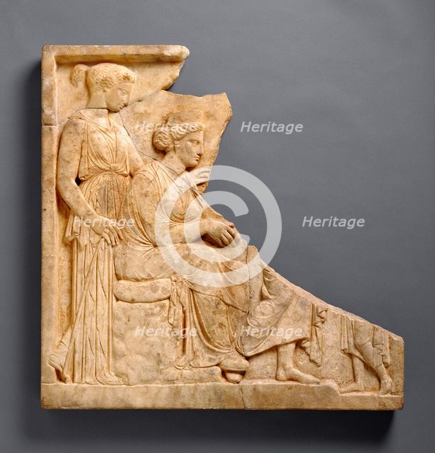Votive Relief to Demeter and Kore, 425-400 BC. Creator: Unknown.