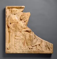 Votive Relief to Demeter and Kore, 425-400 BC. Creator: Unknown