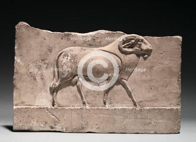 Votive Relief of a Ram Deity, 305-30 BC. Creator: Unknown.