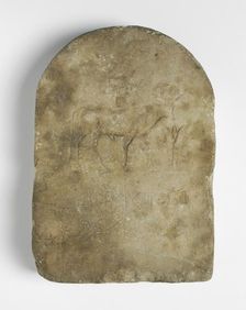 Votive Stele with Relief of the Apis Bull(?) and a Lotus, Greco 30th Dynasty-end of Ptolemaic Period Creator: Unknown