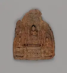 Votive Tablet of Gautama Buddha with Attendant Buddhas, 12th/13th century. Creator: Unknown