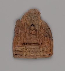 Votive Tablet of Gautama Buddha with Attendant Buddhas, 12th/13th century. Creator: Unknown