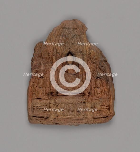 Votive Tablet of Gautama Buddha with Attendant Buddhas, 12th/13th century. Creator: Unknown.