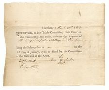 Voucher of payment to Private Prince Simbo, March 20, 1783. Creator: Unknown