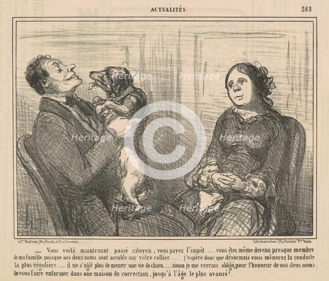 Vous voila maintenant passe citoyen, 19th century. Creator: Honore Daumier.