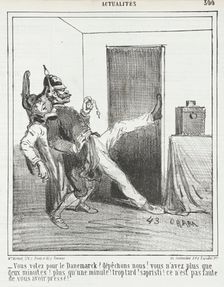 Vous votez pour le Danemarck? Dépechons nous! vous n'avez plus que deux minutes! plus qu .., 1865. Creator: Cham