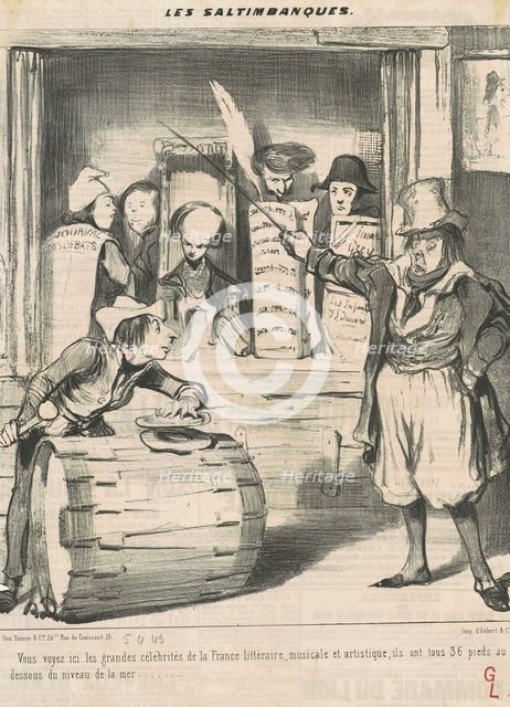 Vous yoyez ici les grandes célébrités..., 19th century. Creator: Honore Daumier.