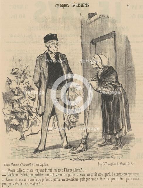 Vous allez bien aujourd'hui, M'sieu Chapoulard? ..., c1850s. Creator: Honore Daumier.