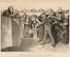 Vous avez la parole, expliquez-vous, vous êtes libre!, 1835. Creator: Honore Daumier