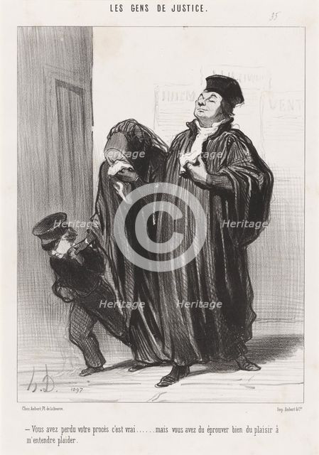 Vous avez perdu votre procès c'est vrai..., 1848. Creator: Honore Daumier.