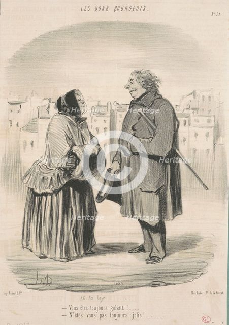 Vous êtes toujours galant! ..., 19th century. Creator: Honore Daumier.