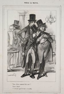 "Vous étiez nommé hier soir?...," from the series Paris Le Matin, 1839. Creator: Paul Gavarni (French, 1804-1866)