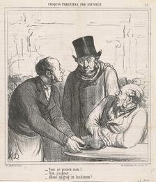 Vous ne prenez rien?, 19th century. Creator: Honore Daumier