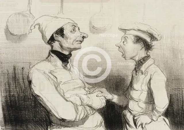 Vous savez bien l'éponge que vous disiez.., 1842. Creator: Honore Daumier.