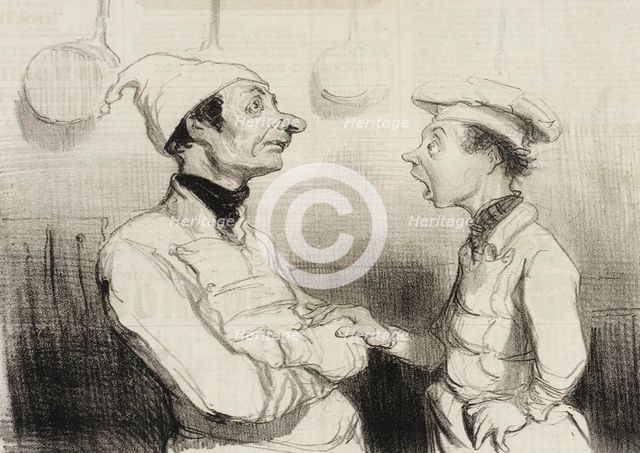 Vous savez bien l'éponge que vous disiez.., 1842. Creator: Honore Daumier.