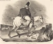 Voyage à travers les populations empressées, 1834. Creator: Honore Daumier