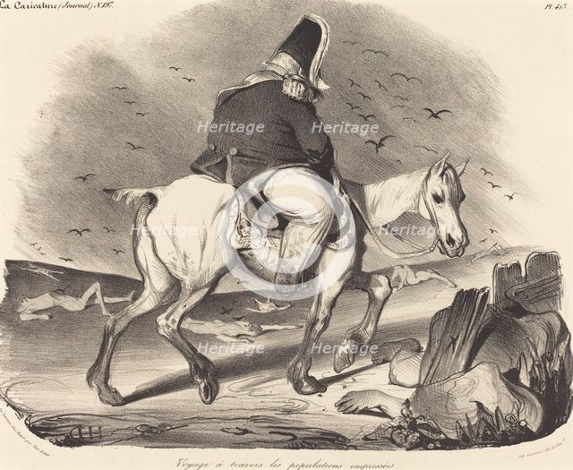 Voyage à travers les populations empressées, 1834. Creator: Honore Daumier.