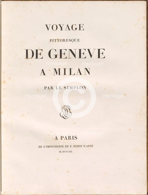 Voyage pittoresque de Genève à Milan par le Simplon, 1811. Creators: Gabriel Ludwig Lory, Mathias Gabriel Lory.