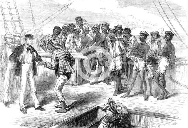 Voyage to the Gold Coast...a negro strike at Sierra Leone, 1874. Creator: Unknown.