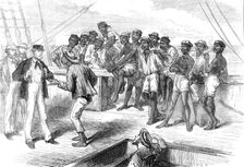 Voyage to the Gold Coast...a negro strike at Sierra Leone, 1874. Creator: Unknown