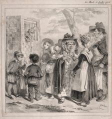 Voyez-vous ma Chère! cest la police qui fait jouer ces polichinels là, pour détourner..., 1840. Creator: Clémente Pruche (French, 1831-1870)