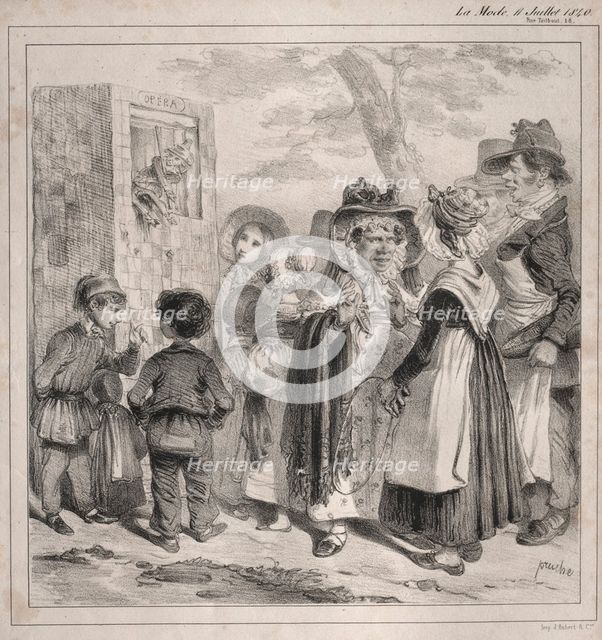 Voyez-vous ma Chère! cest la police qui fait jouer ces polichinels là, pour détourner..., 1840. Creator: Clémente Pruche (French, 1831-1870).