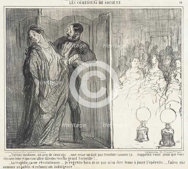 Voyons madame, un peu de courage..., 1858. Creator: Honore Daumier.