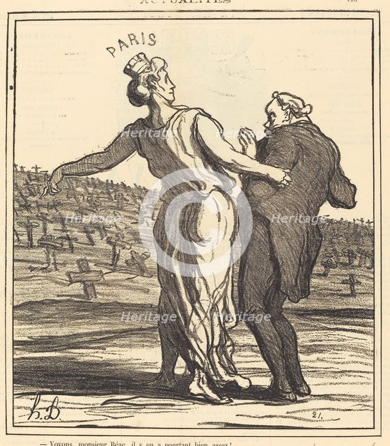 Voyons, monsieur Réac..., 1871. Creator: Honore Daumier.
