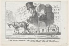 Voyons, cocher, voyons...à quoi pensez-vous?..., 1864. Creator: Honore Daumier