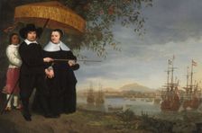 VOC Senior Merchant with his Wife and an Enslaved Servant, c.1650-c.1655. Creator: Circle of Aelbert Cuyp